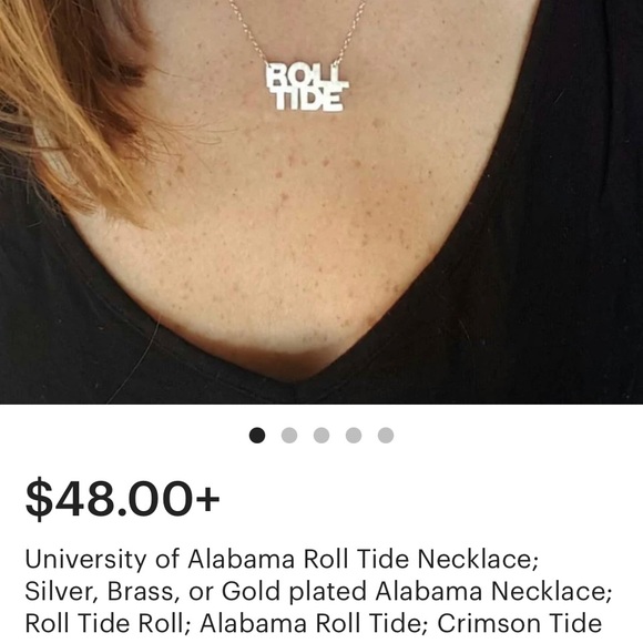 ROLL TIDE❤️ Gold played necklace, worn once.❤️ - Picture 4 of 6